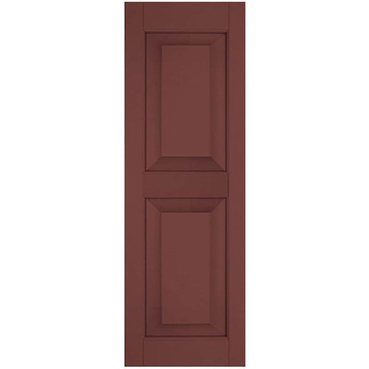 Ekena Millwork 18-in W x 49-in H Cottage Red Raised panel Wood Exterior Shutters ( 2 -Pack )