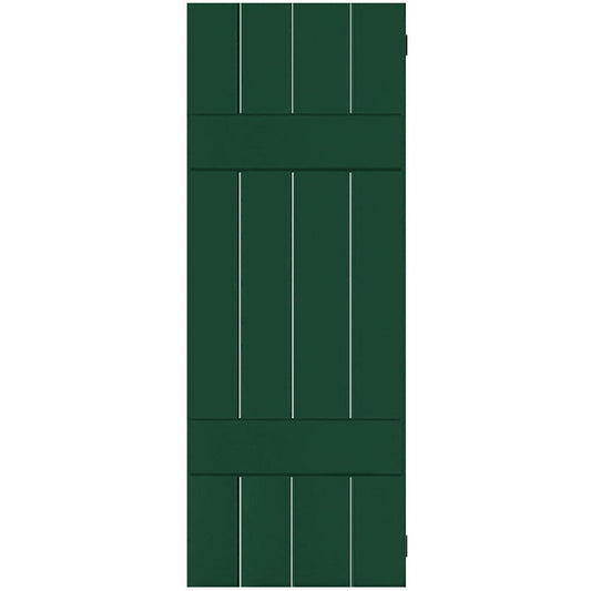 Ekena Millwork 15-in W x 33-in H Chrome Green Board and batten Wood Exterior Shutters ( 2 -Pack )