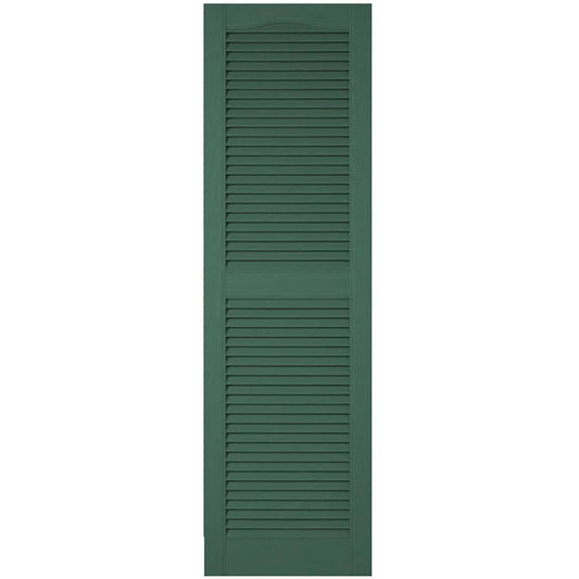 Ekena Millwork 14.5-in W x 60-in H Forest Green Louvered Exterior Shutters ( 2 -Pack )