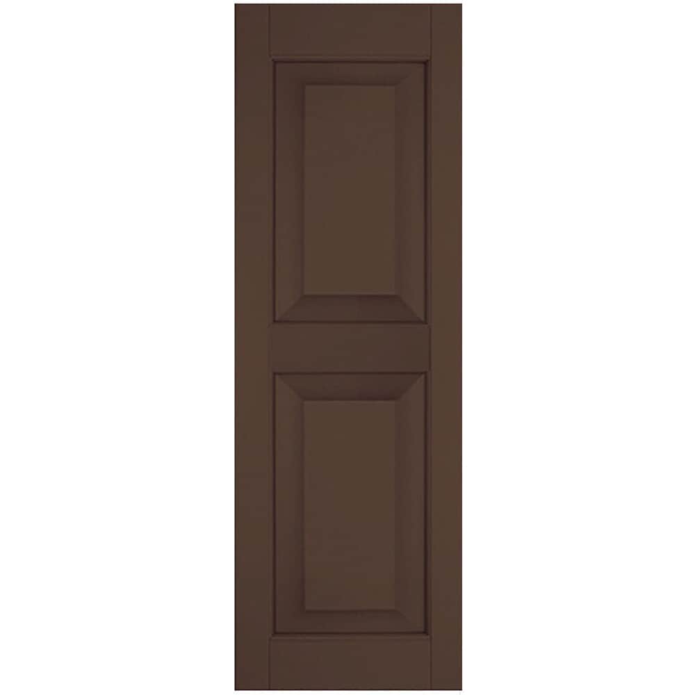 Ekena Millwork 18-in W x 51-in H Tudor Brown Raised panel Wood Exterior Shutters ( 2 -Pack )