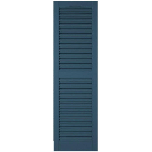 Ekena Millwork 12-in W x 60-in H Classic Blue Louvered Exterior Shutters ( 2 -Pack )