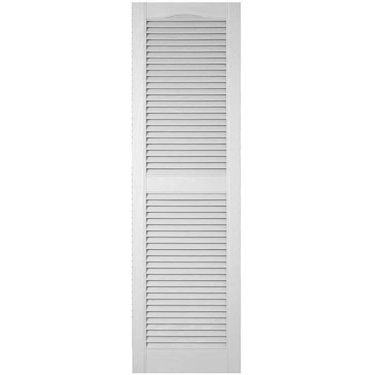 Ekena Millwork 14.5-in W x 80-in H White Paintable/Stainable Louvered Exterior Shutters ( 2 -Pack )