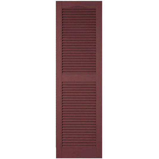 Ekena Millwork 14.5-in W x 52-in H Wineberry Louvered Exterior Shutters ( 2 -Pack )