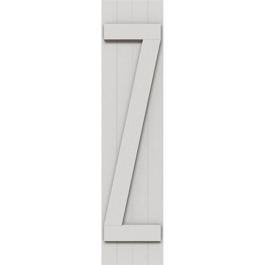 Ekena Millwork 21.5-in W x 77-in H Primed Paintable/Stainable Board and batten Z-bar Exterior Shutters ( 2 -Pack )