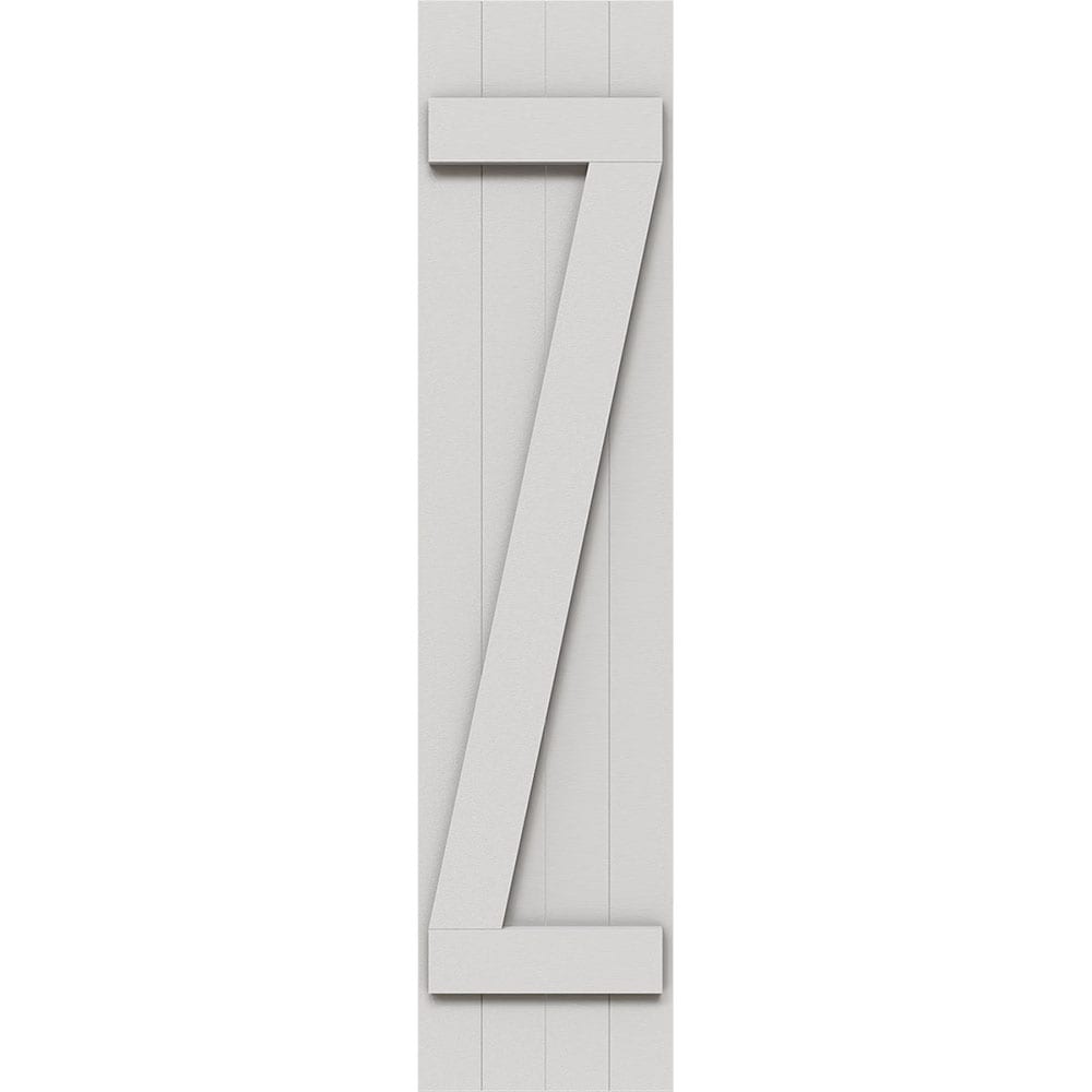 Ekena Millwork 21.5-in W x 65-in H Primed Paintable/Stainable Board and batten Z-bar Exterior Shutters ( 2 -Pack )