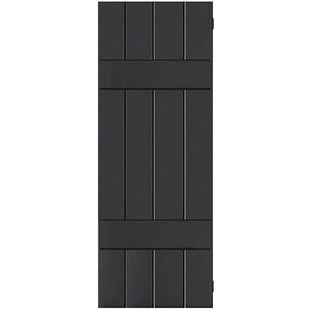 Ekena Millwork 15-in W x 44-in H Black Board and batten Wood Exterior Shutters ( 2 -Pack )