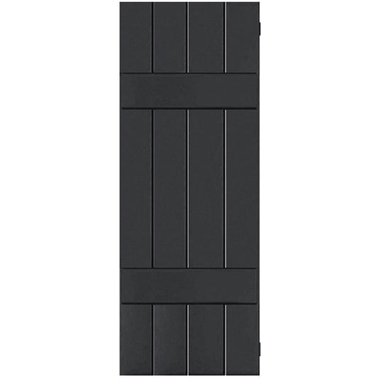 Ekena Millwork 15-in W x 44-in H Black Board and batten Wood Exterior Shutters ( 2 -Pack )