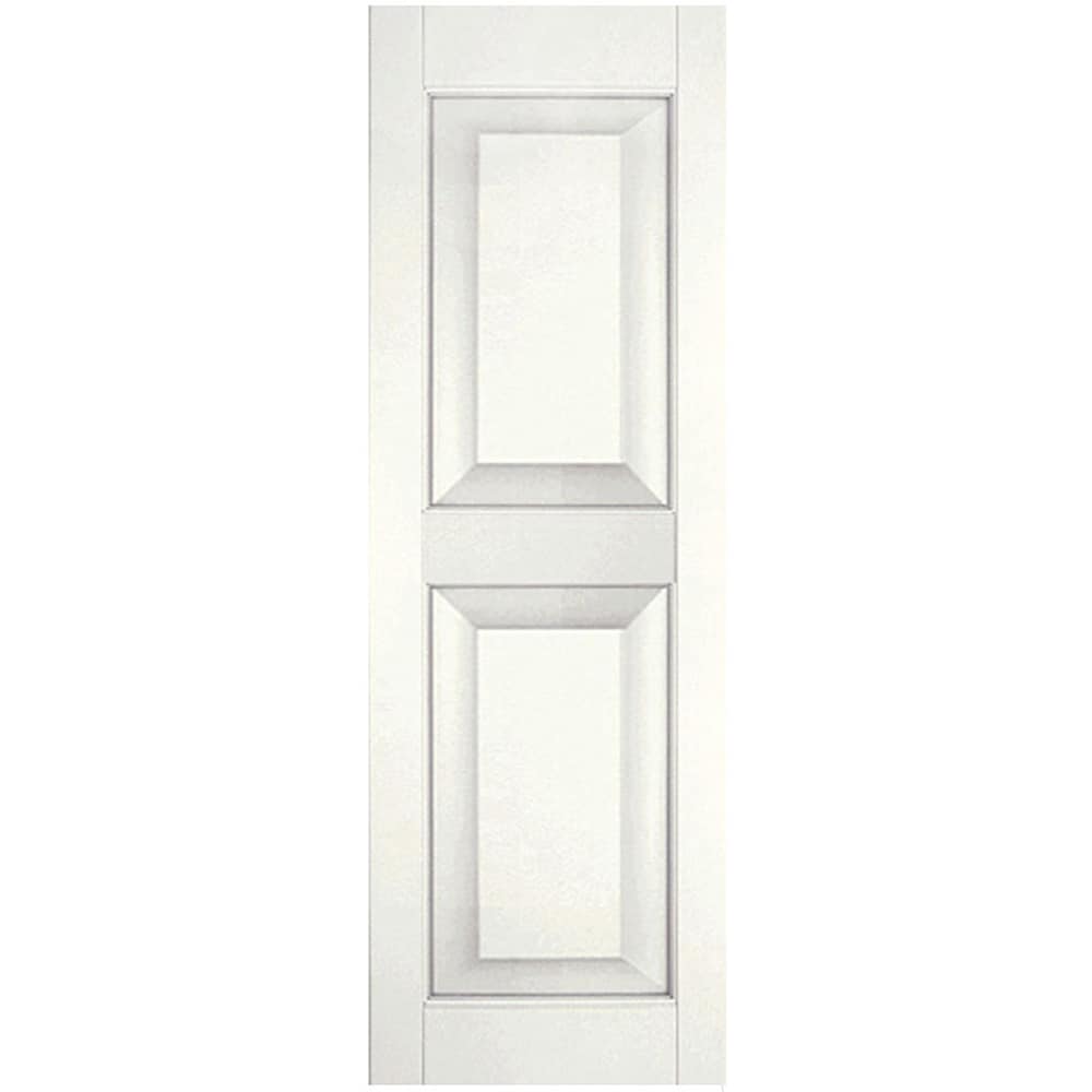 Ekena Millwork 12-in W x 38-in H White Paintable/Stainable Raised panel Wood Exterior Shutters ( 2 -Pack )
