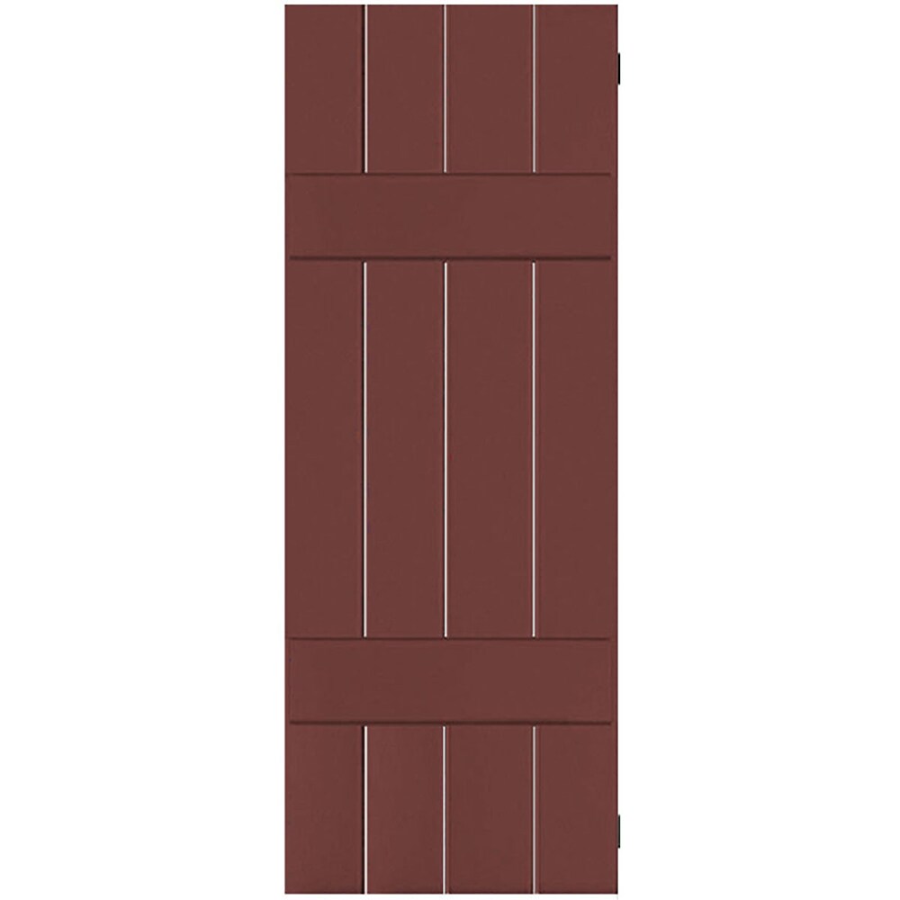 Ekena Millwork 15-in W x 33-in H Cottage Red Board and batten Wood Exterior Shutters ( 2 -Pack )