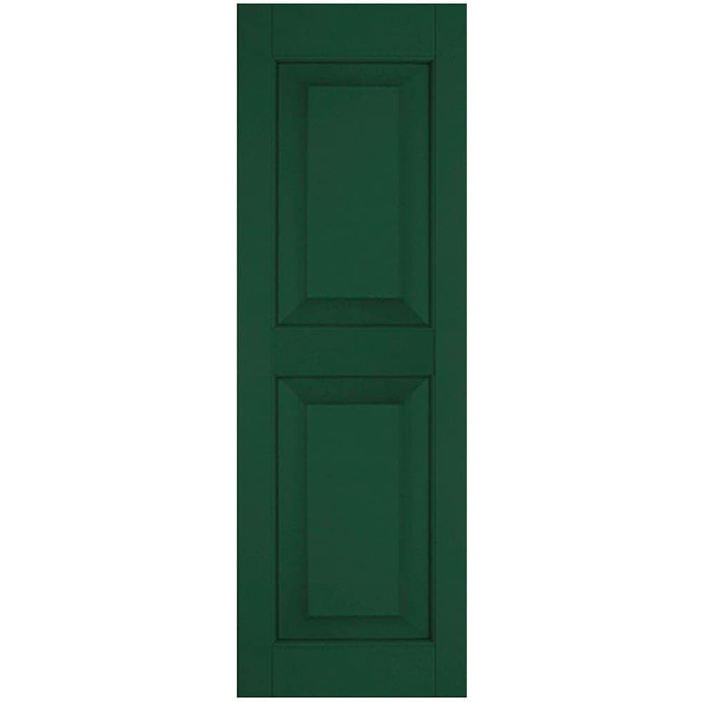 Ekena Millwork 15-in W x 25-in H Chrome Green Raised panel Wood Exterior Shutters ( 2 -Pack )