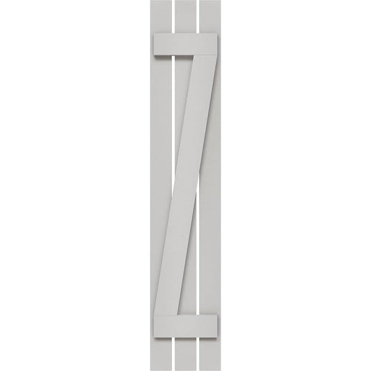 Ekena Millwork 17.125-in W x 95-in H Primed Paintable/Stainable Board and batten Spaced with z-bar Exterior Shutters ( 2 -Pack )