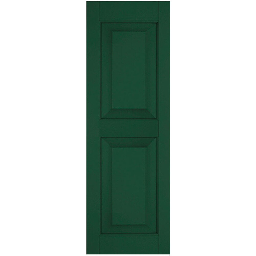 Ekena Millwork 12-in W x 45-in H Chrome Green Raised panel Wood Exterior Shutters ( 2 -Pack )