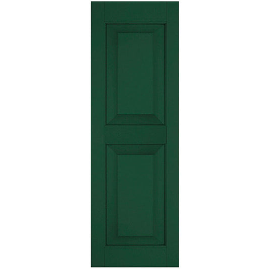 Ekena Millwork 12-in W x 45-in H Chrome Green Raised panel Wood Exterior Shutters ( 2 -Pack )