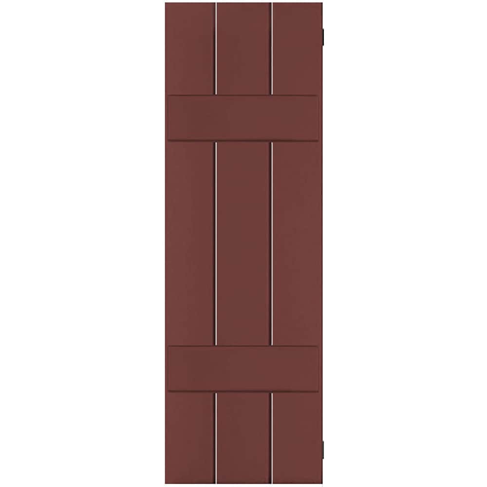 Ekena Millwork 12-in W x 26-in H Cottage Red Board and batten Wood Exterior Shutters ( 2 -Pack )