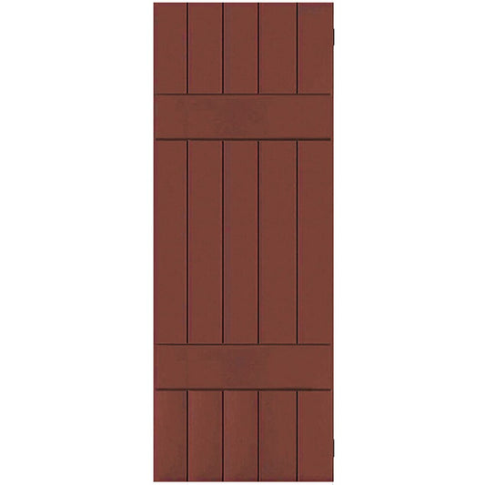 Ekena Millwork 18-in W x 48-in H Country Redwood Board and batten Wood Exterior Shutters ( 2 -Pack )