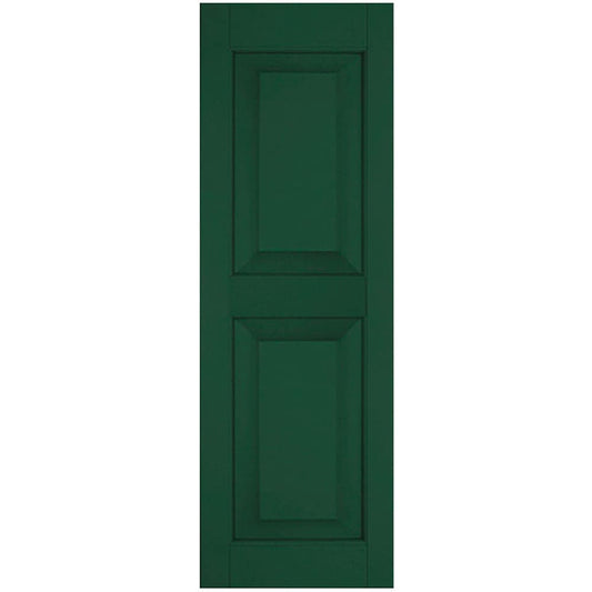 Ekena Millwork 12-in W x 69-in H Chrome Green Raised panel Wood Exterior Shutters ( 2 -Pack )