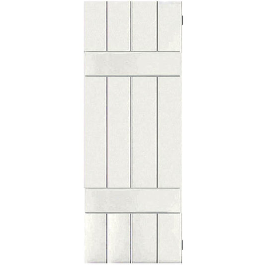 Ekena Millwork 15-in W x 40-in H White Paintable/Stainable Board and batten Wood Exterior Shutters ( 2 -Pack )