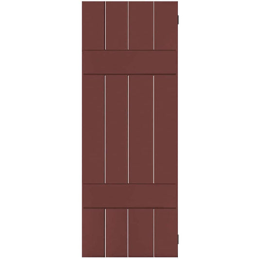 Ekena Millwork 15-in W x 31-in H Cottage Red Board and batten Wood Exterior Shutters ( 2 -Pack )