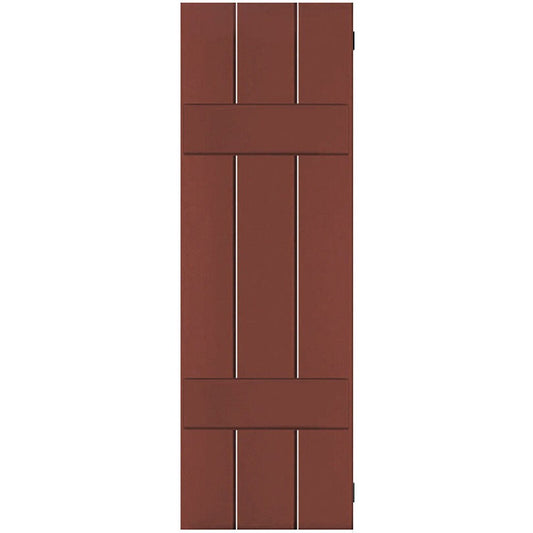 Ekena Millwork 12-in W x 29-in H Country Redwood Board and batten Wood Exterior Shutters ( 2 -Pack )