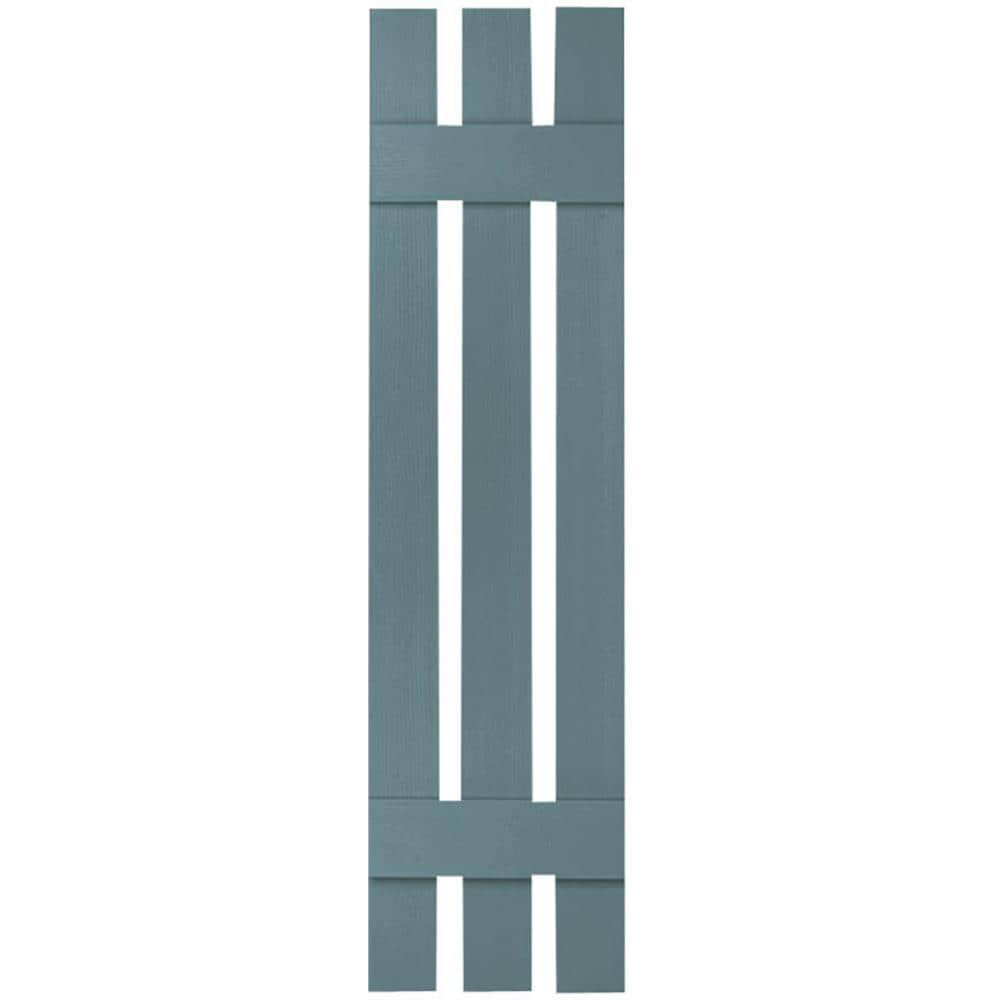 Ekena Millwork 12-in W x 43-in H Wedgewood Blue Board and batten Spaced Exterior Shutters ( 2 -Pack )