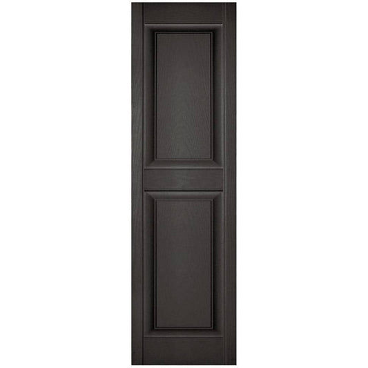Ekena Millwork 14.75-in W x 51-in H Tuxedo Grey Raised panel Exterior Shutters ( 2 -Pack )