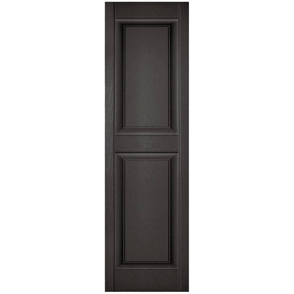 Ekena Millwork 12-in W x 51-in H Tuxedo Grey Raised panel Exterior Shutters ( 2 -Pack )