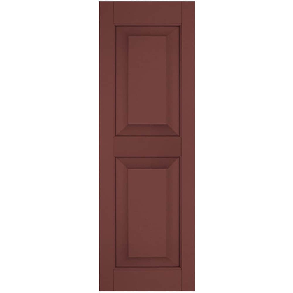 Ekena Millwork 12-in W x 29-in H Cottage Red Raised panel Wood Exterior Shutters ( 2 -Pack )