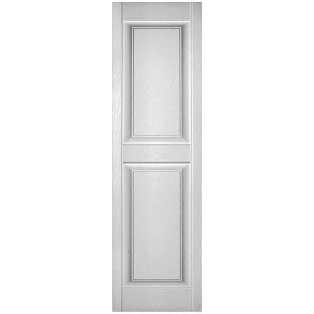 Ekena Millwork 12-in W x 55-in H White Paintable/Stainable Raised panel Exterior Shutters ( 2 -Pack )