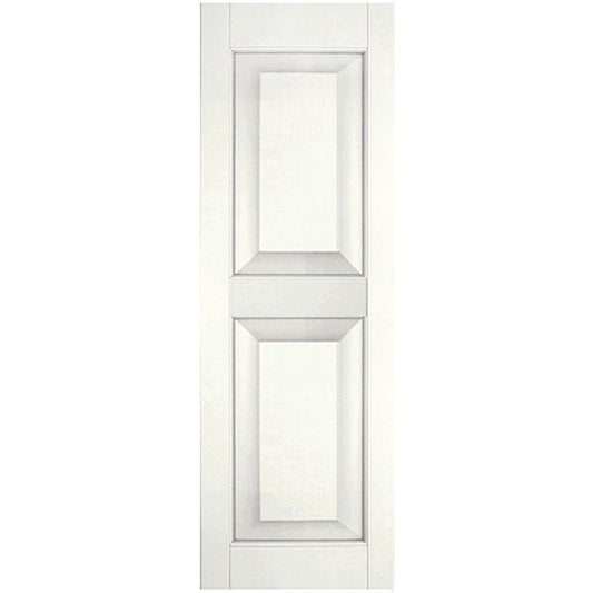 Ekena Millwork 12-in W x 45-in H White Paintable/Stainable Raised panel Wood Exterior Shutters ( 2 -Pack )