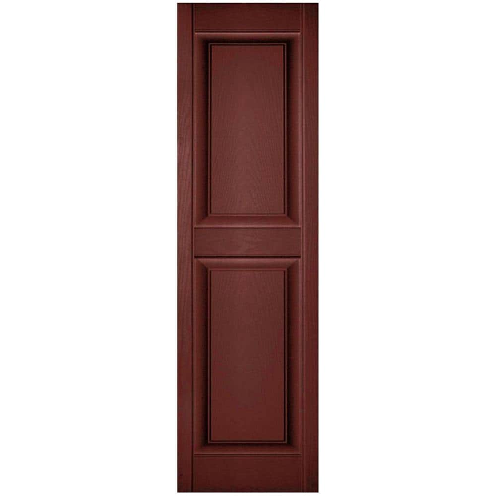 Ekena Millwork 12-in W x 43-in H Burgundy Red Raised panel Exterior Shutters ( 2 -Pack )