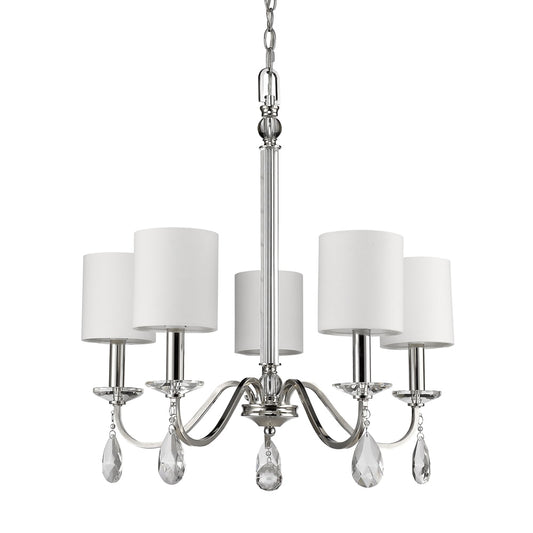 Acclaim Lighting Lily 5 -Light Polished Nickel Indoor Fabric Metal Chandelier