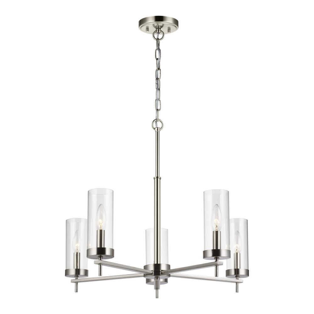Generation Lighting Zire 5 -Light Brushed Nickel Indoor Clear glass Glass Metal Chandelier