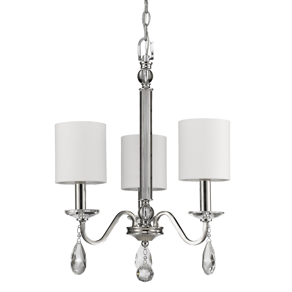 Acclaim Lighting Lily 3 -Light Polished Nickel Indoor Fabric Metal Chandelier