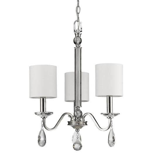 Acclaim Lighting Lily 3 -Light Polished Nickel Indoor Fabric Metal Chandelier