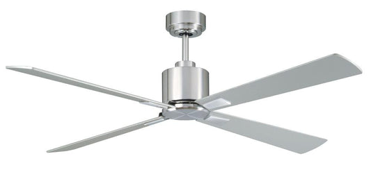 Lucci Air Climate 52-in Brushed Chrome with Silver Blades Ceiling Fan Light Kit Compatible 4 -Blade