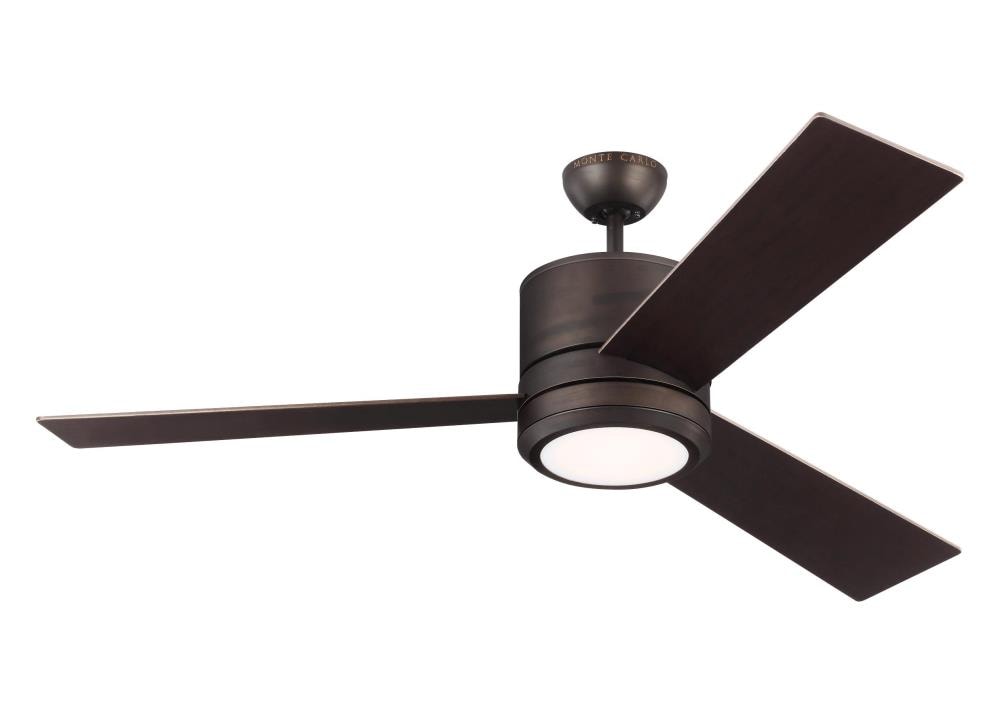 Generation Lighting Vision 56-in Roman Bronze with Roman Bronze Blades Integrated LED Covered Outdoor Ceiling Fan With Light 3 -Blade