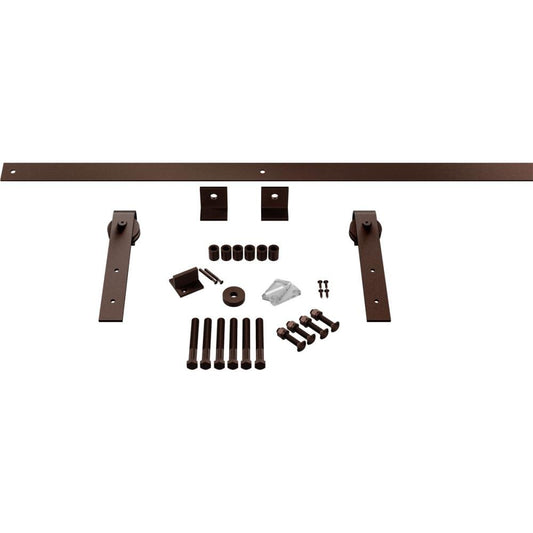 Goldberg Brothers 64-in Rustic Brown Indoor J-strap Single Double Barn door hardware kit