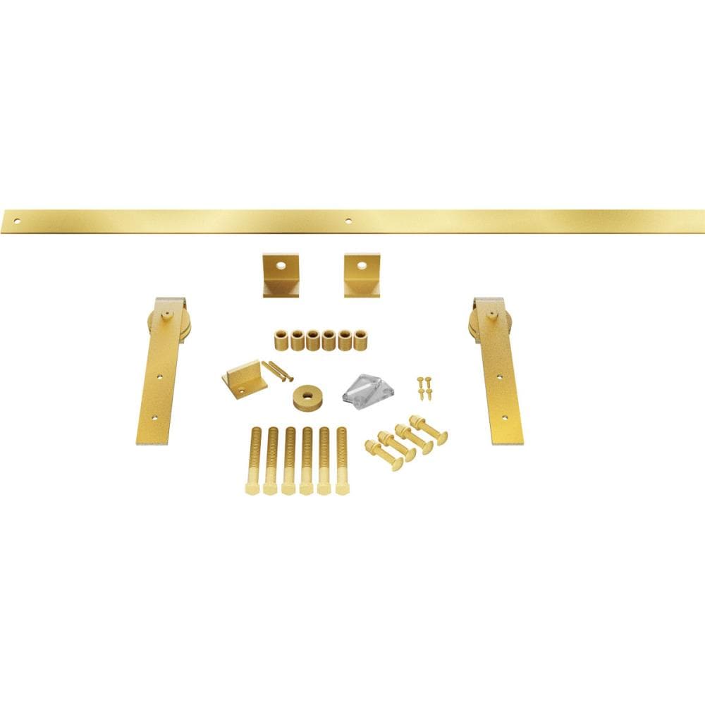 Goldberg Brothers 72-in Jacob-fts Gold Indoor J-strap Single Double Barn door hardware kit