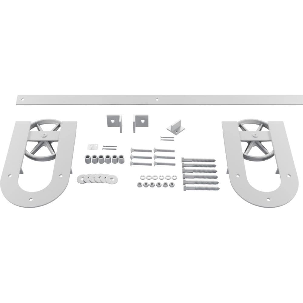 Goldberg Brothers 96-in Rocket White Indoor Horseshoe Single Double Barn door hardware kit