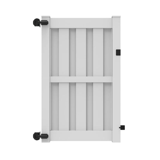 Freedom Birchdale 6-ft H x 4-ft W White Privacy Vinyl Flat-top Fence gate kit (Unassembled)