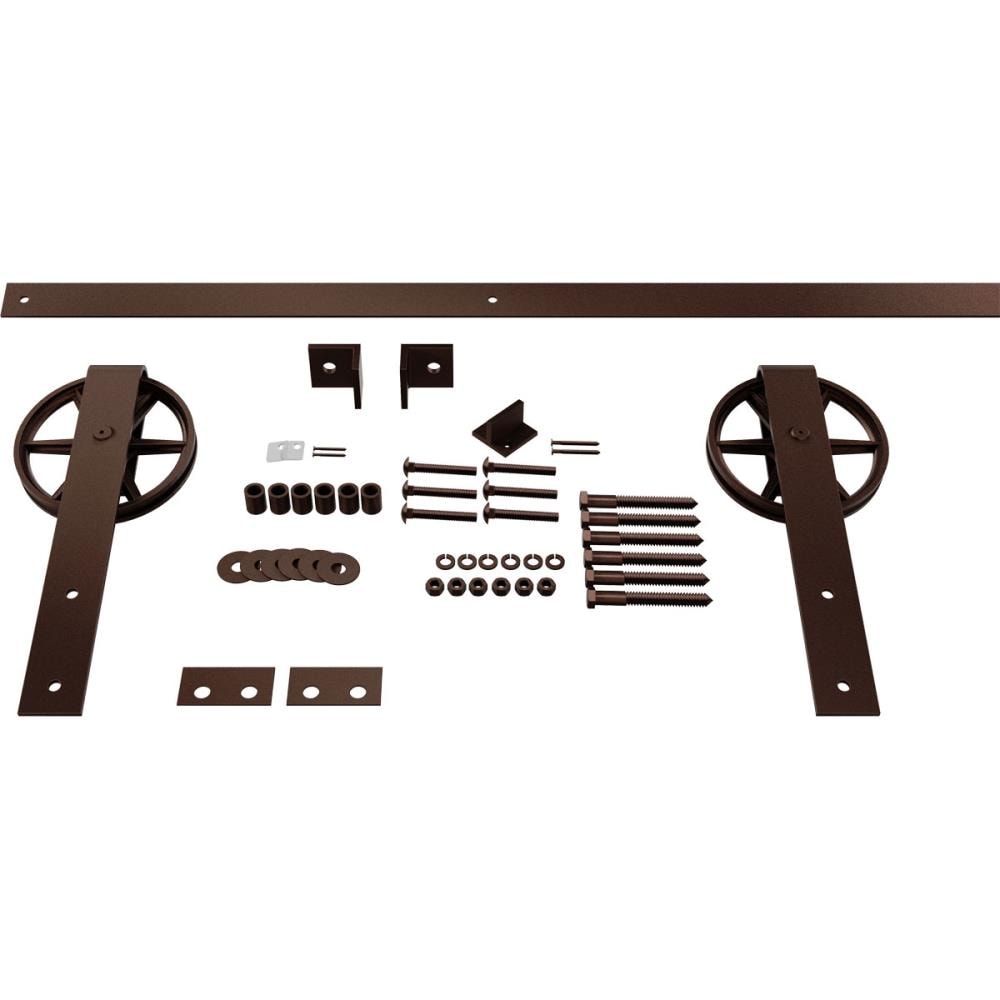 Goldberg Brothers 48-in Rustic Brown Indoor Wagon wheel Single Double Barn door hardware kit
