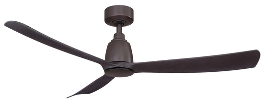 Fanimation Kute 52-in Outdoor Smart Dark Bronze with Dark Walnut Blades Propeller Ceiling Fan Light Kit Compatible - Remote Included ( 3 -Blade )