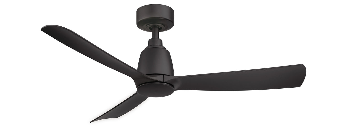 Fanimation Kute 44-in Black Indoor/Outdoor Smart Propeller Ceiling Fan Light Kit Compatible and Remote (3-Blade) FPD8547BL
