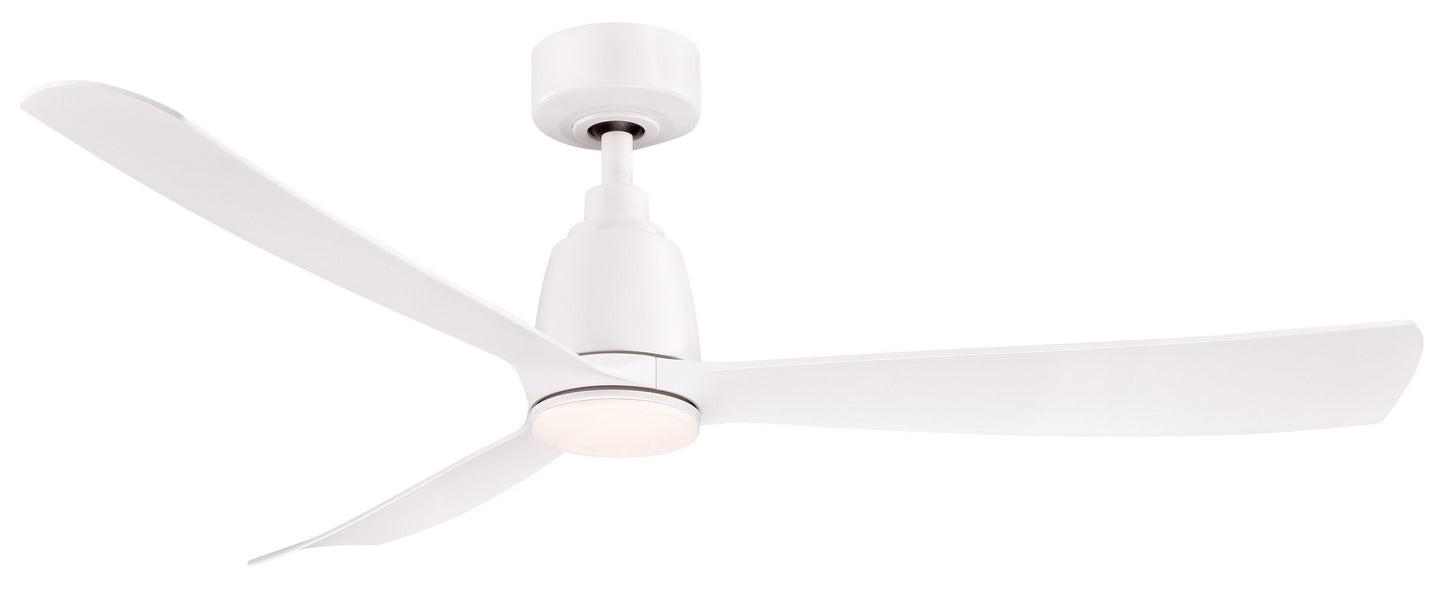 Fanimation Kute 52-in Matte White Color-changing Integrated LED Indoor/Outdoor Smart Propeller Ceiling Fan with Light and Remote (3-Blade) FPD8534MW-LK