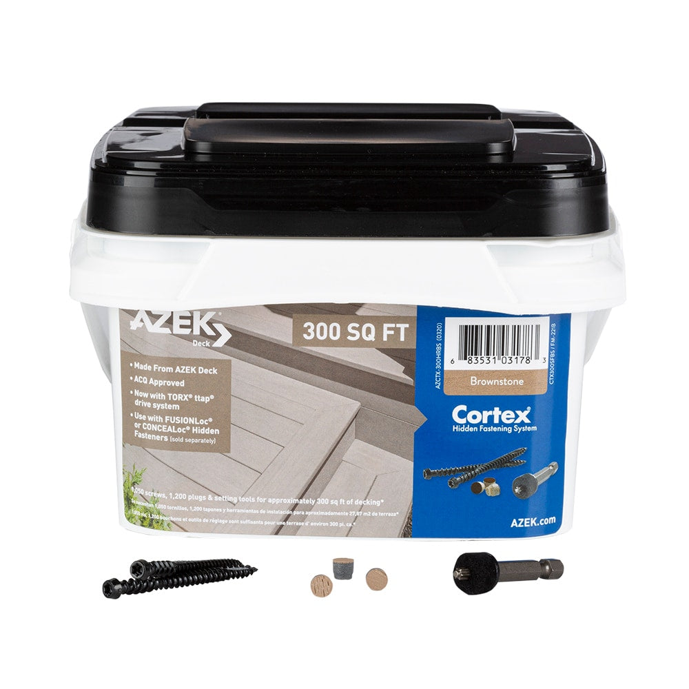 TimberTech Cortex Harvest Screws and plugs Brownstone Hidden Deck Fastener 300 Square feet ( 1050 -Pack )