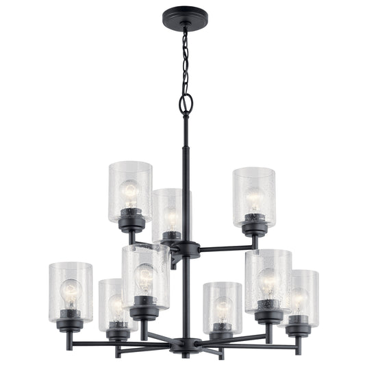 Kichler Winslow 9 -Light Black Modern/contemporary For Use in Bedrooms, Dining Rooms, Foyers, Kitchens, Living Rooms Chandelier 2416113