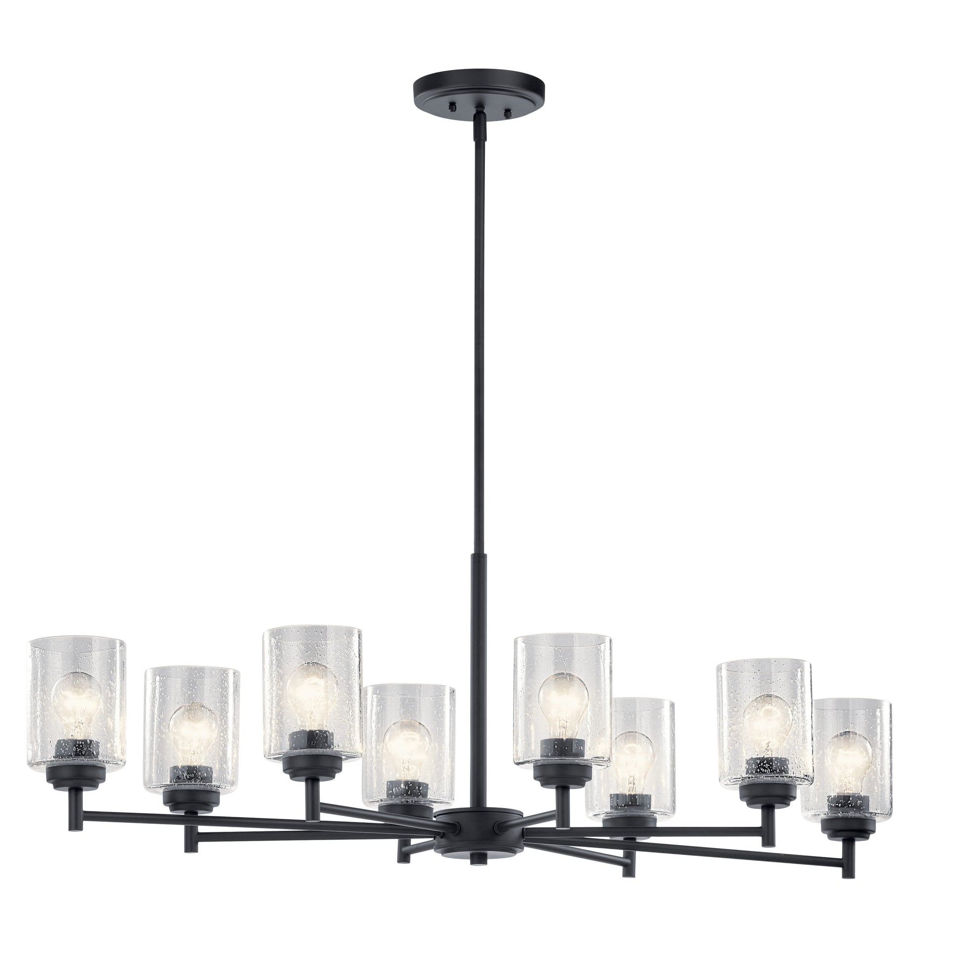 Kichler Winslow 8 -Light Antique Black Indoor Seeded glass Glass Metal Chandelier