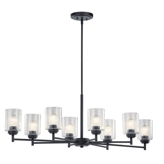Kichler Winslow 8 -Light Antique Black Indoor Seeded glass Glass Metal Chandelier