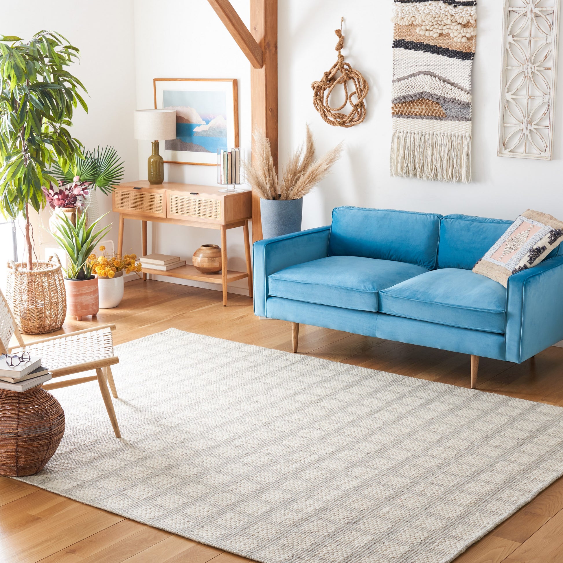 Safavieh Marbella Sotun 8 x 10 (ft) Loomed Wool Beige Rectangular Indoor Abstract Coastal Spot Clean Only Area rug