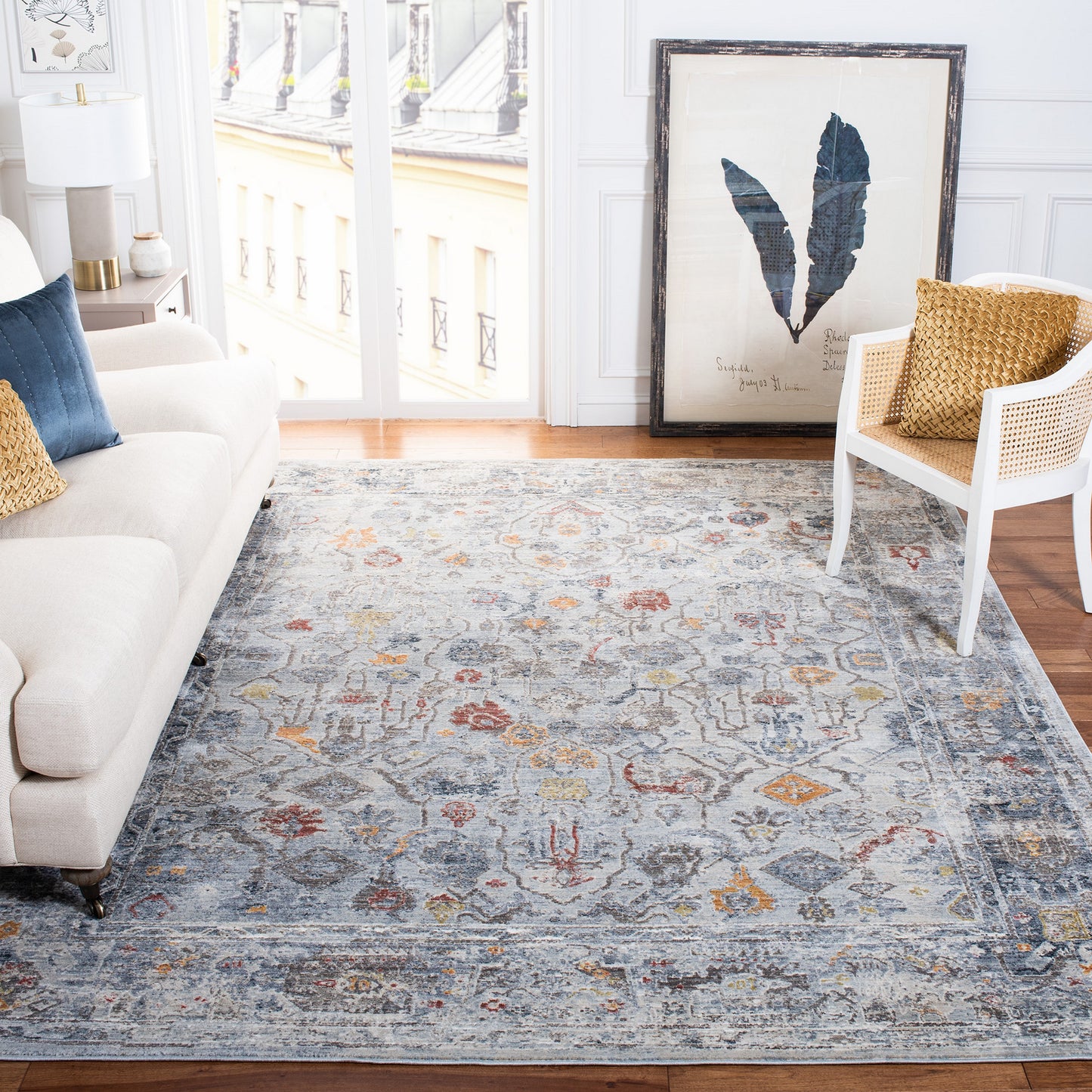 Safavieh History Raetia 9 x 12 (ft) Loomed Polypropylene Light Gray/Gold Rectangular Indoor Distressed/Overdyed Bohemian/Eclectic Spot Clean Only Area rug